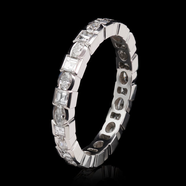 An Absolutely Beautiful Oval & Carree Cut Diamond Full Eternity Ring