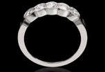 A Diamond Five Stone Half Hoop Half Eternity Ring with Scalloped Edge Settings