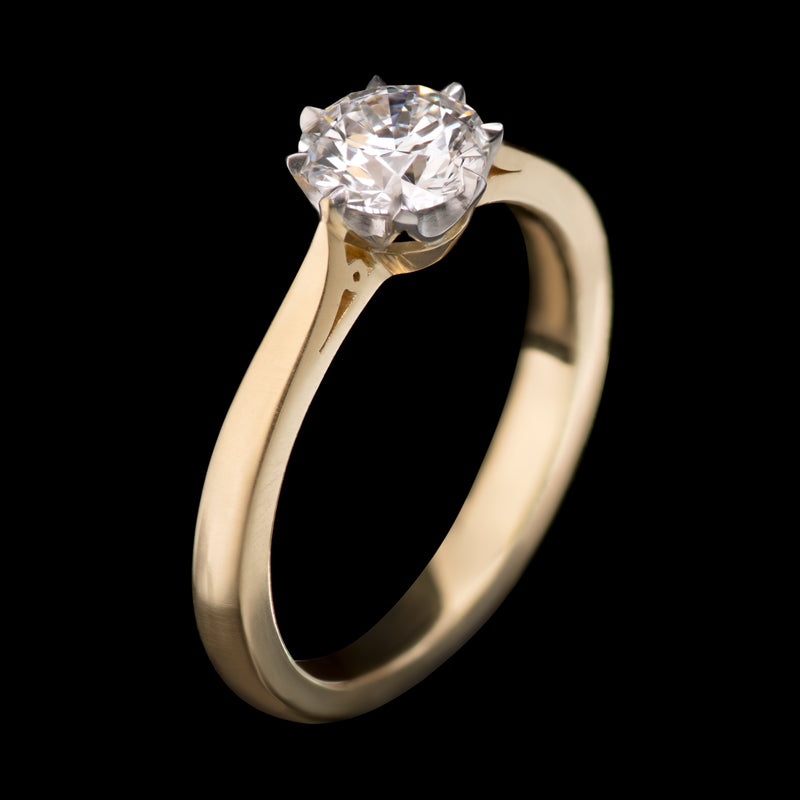 A Brilliant cut diamond single stone ring