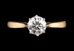 A Brilliant cut diamond single stone ring