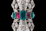 The Breathtaking 'Stingray Blue.' A Unique Paraiba Tourmaline, Burma Ruby and Diamond Ring.