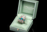 The Breathtaking 'Stingray Blue.' A Unique Paraiba Tourmaline, Burma Ruby and Diamond Ring.