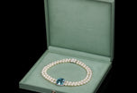 An Exceptional Quality Aquamarine, Diamond & Cultured Pearl two row collar necklet.