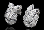 A Pair of Marvellously Naturalistic Diamond Foliate Cluster Earrings