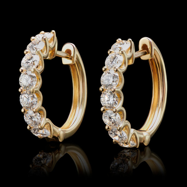 A Pair of Classic Diamond Hoop Earrings
