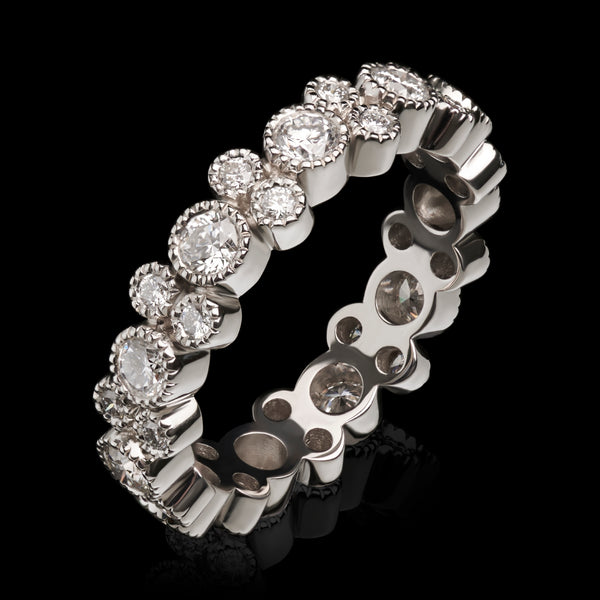 A sparkling 'String of Bubbles' diamond full eternity ring.