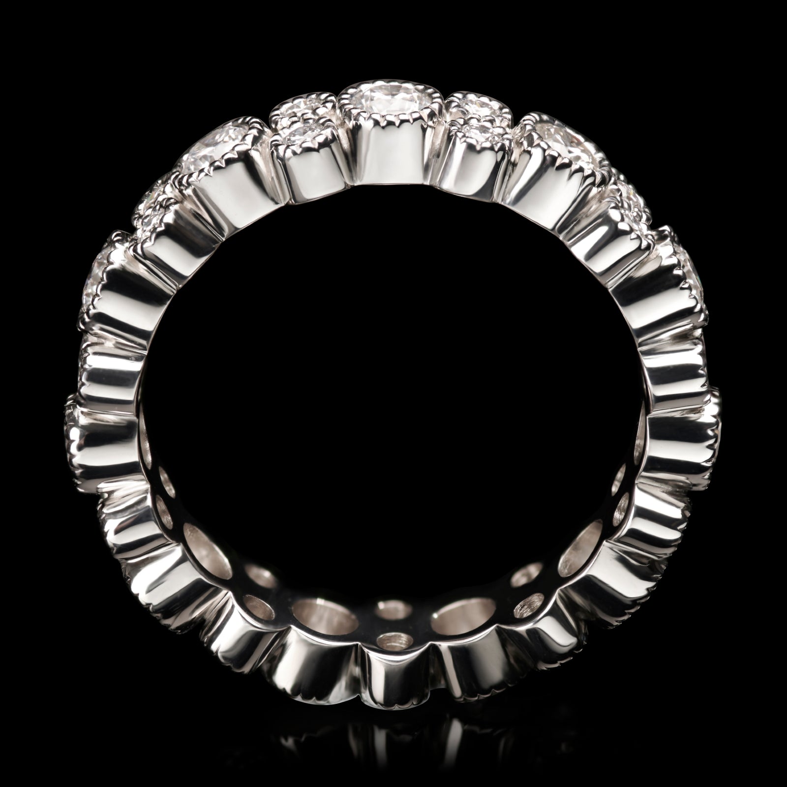 A sparkling 'String of Bubbles' diamond full eternity ring.