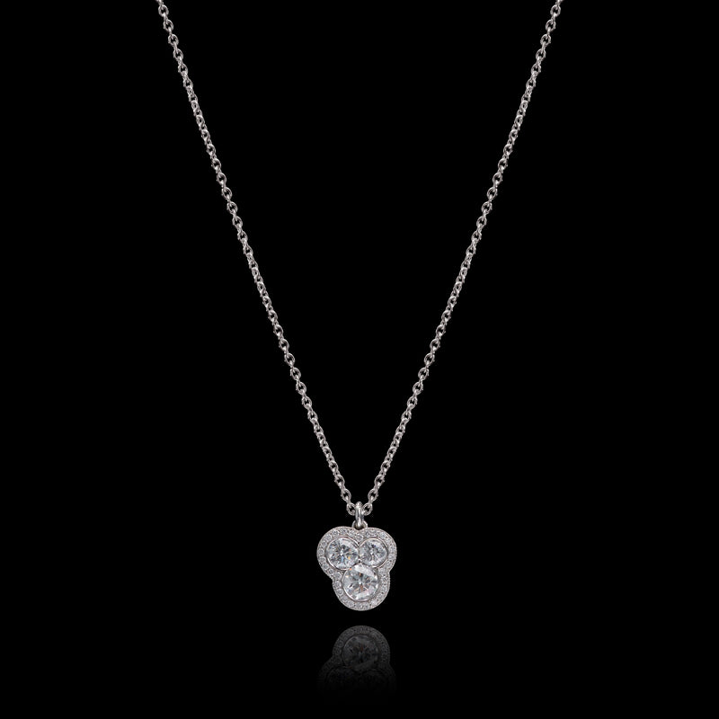 A Cousins Diamond Trefoil Cluster Pendant