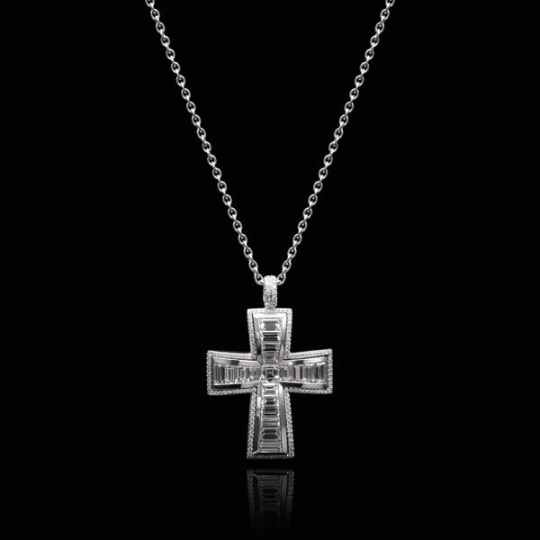 A Splendid Heraldic all Diamond Cross Pattée Pendant 4.35 carats