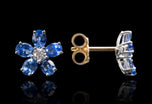 Wild Flower Sapphire & Diamond Cluster Earrings