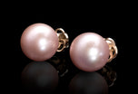 A Beautiful Pair of large Pink Pearl Stud Earrings