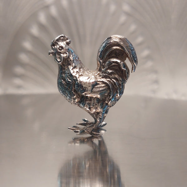 A sterling silver cockerel