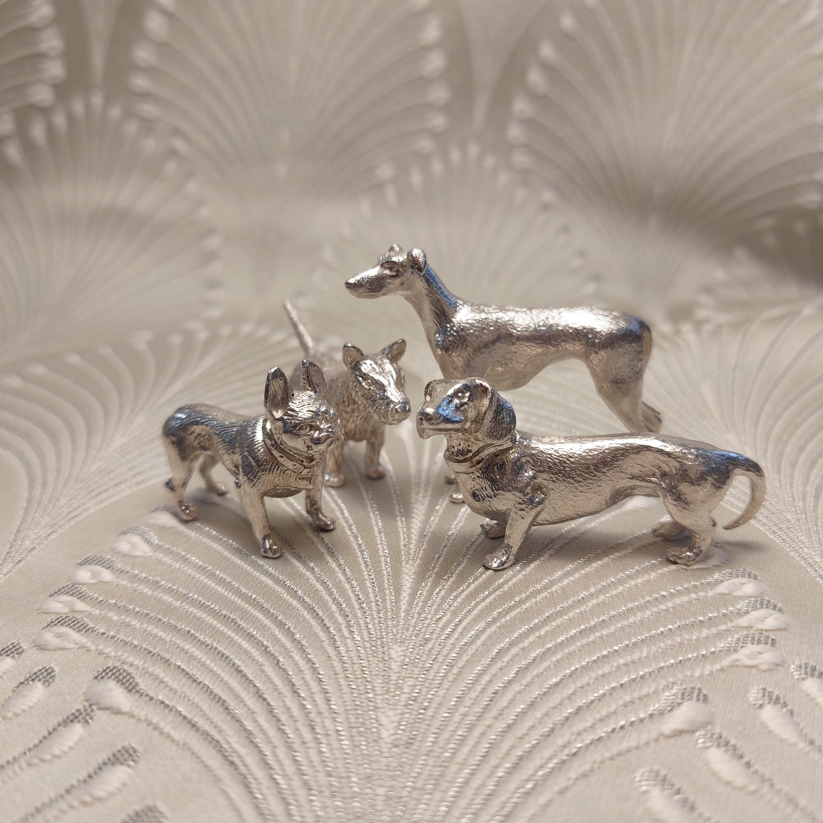 A silver greyhound model