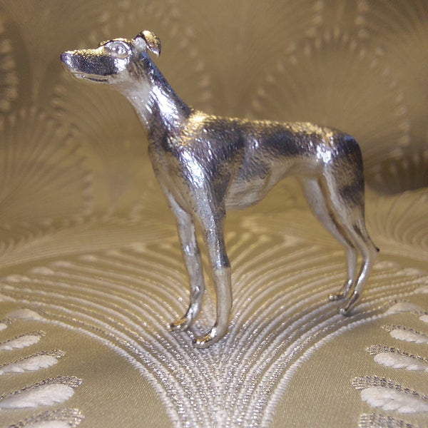 A silver greyhound model